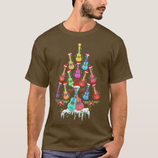 T-shirt Guitare Ukulele Xmas Père Noël instrument de musiq