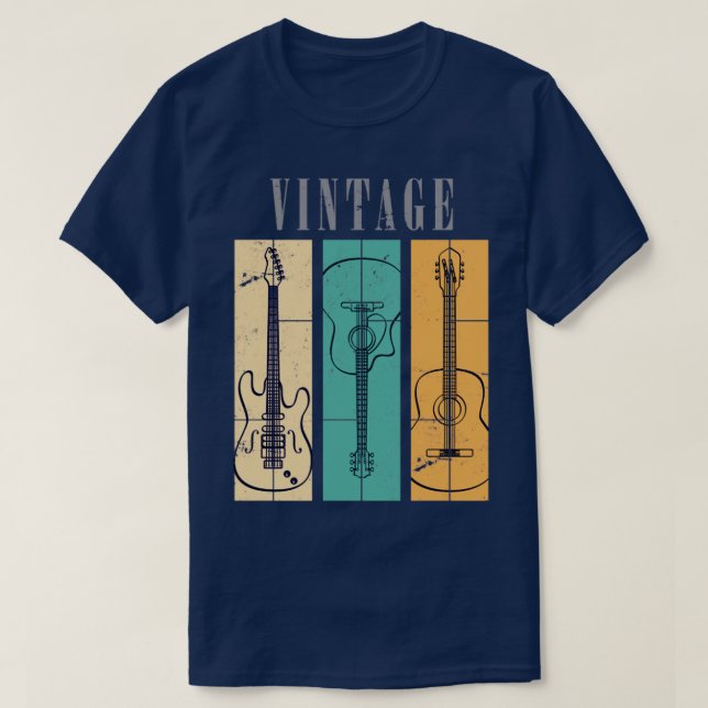 T-shirt Guitare vintage (Design devant)