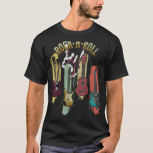 T-shirt Guitare Vintage détendue Musique Rock & Roll Retro