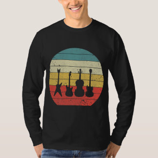 T-shirt Guitare Vintage Retro Sunset Guitare Musique Cadea