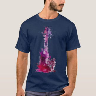 T-shirt guitare violette