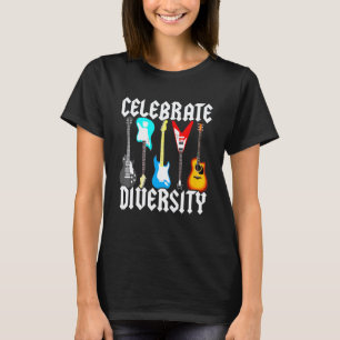 T-shirt Guitares célèbrent la diversité Inclusion Fierté L