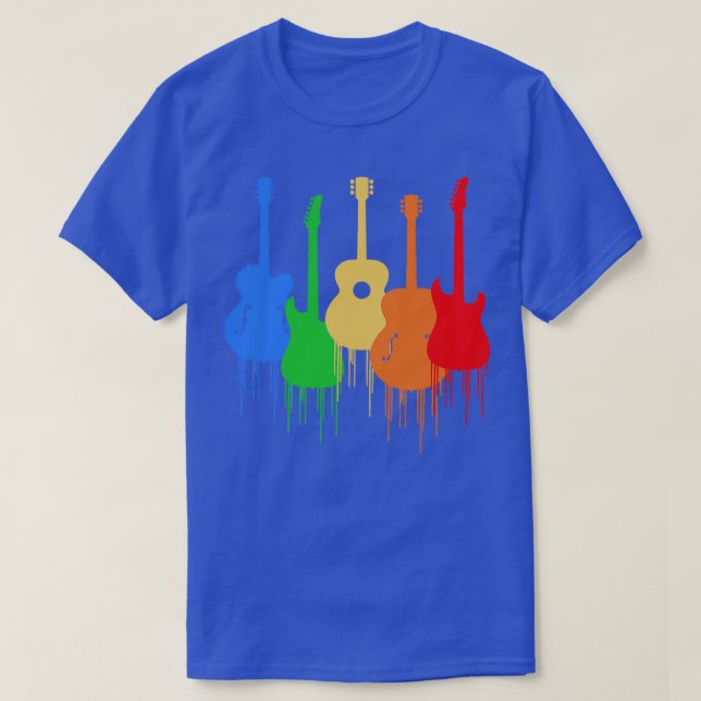 T-shirt Guitares colorées (Design devant)