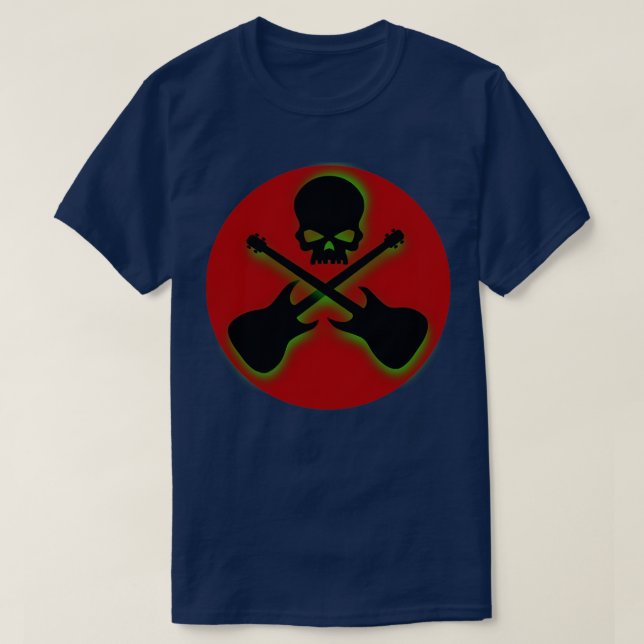 T-shirt Guitares crânes et croisées (Design devant)
