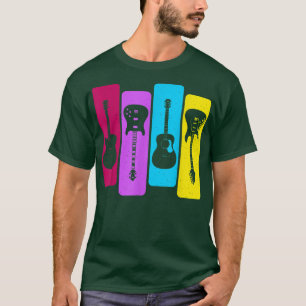 T-shirt Guitares rétro Guitariste Acoustique Electrique Gu