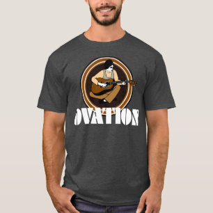 T-shirt Guitares vintages Ovation Chaîne Fling Blanc