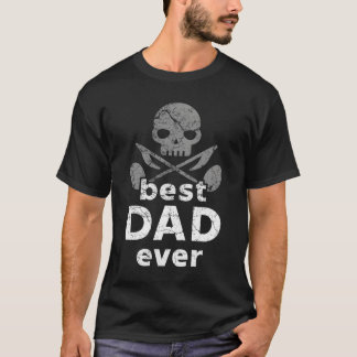 T-shirt Guitarist Skull With Notes Best Dad Ever