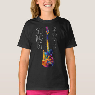 T-SHIRT GUITARISTE 2023 GUITARE COLORÉE GROUPE CADEAU
