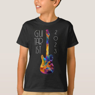 T-SHIRT GUITARISTE 2023 GUITARE COLORÉE GROUPE CADEAU