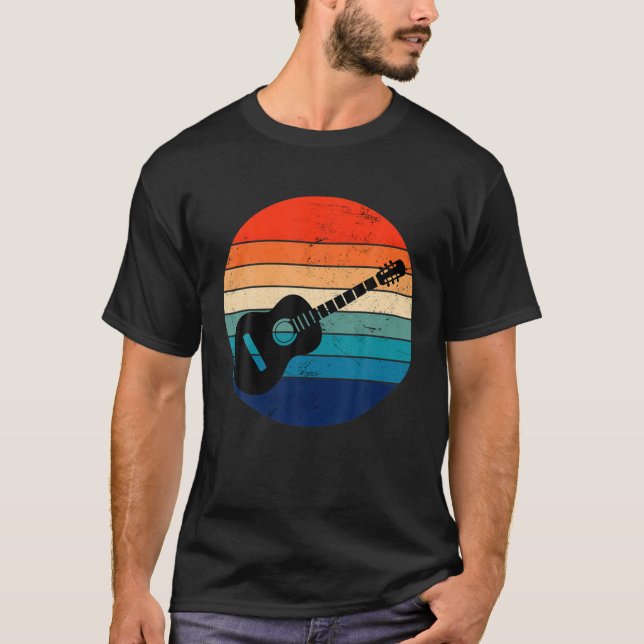 T-shirt Guitariste Bande Joueur Guitare Acoustique Soleils (Devant)