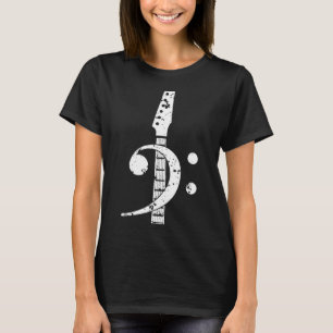 T-shirt Guitariste - Basse Clef Basse Guitare -fhUCS