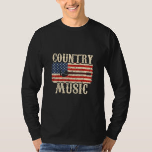 T-shirt Guitariste Country Music Guitare Drapeau américain