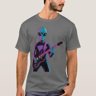 T-shirt Guitariste drôle Alien Guitares Alien Alien Guitar