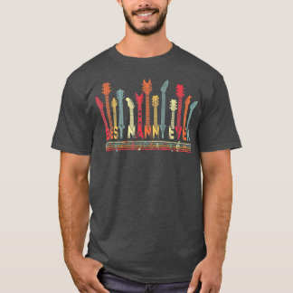 T-shirt Guitariste Meilleure Nounou Jamais Rétro Musique M