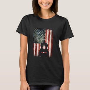 T-shirt Guitariste Musique USA Drapeau Guitare patriotique