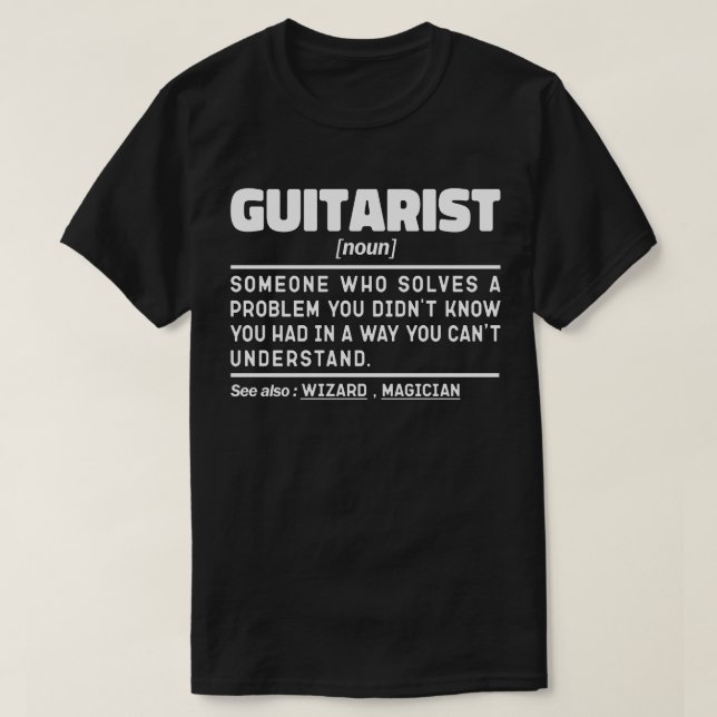 T-shirt Guitariste Noun Définition Guitare Lover Musicien (Design devant)