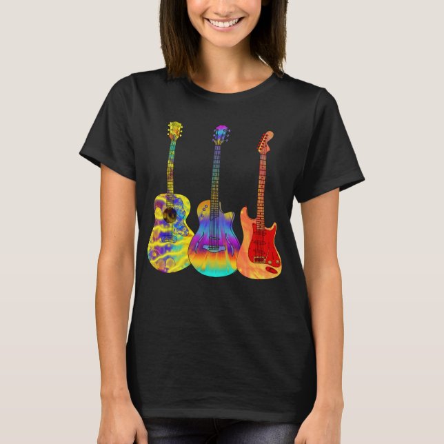 T-shirt Guitaristes guitares acoustiques électriques (Devant)