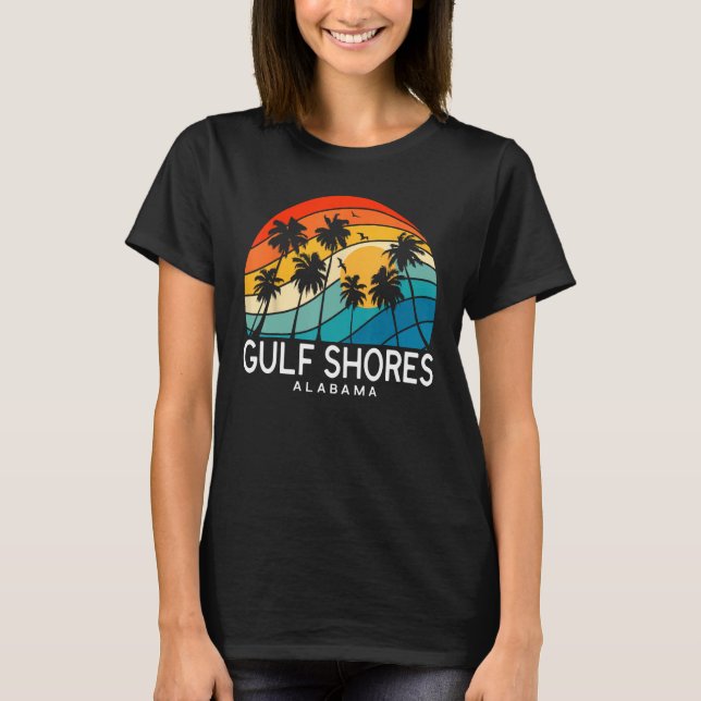 T-shirt Gulf Shores Alabama Palm Tree Tropical Beach Souve (Devant)