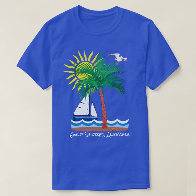T-shirt Gulf Shores Alabama Voilier et Sun Fun (Design devant)