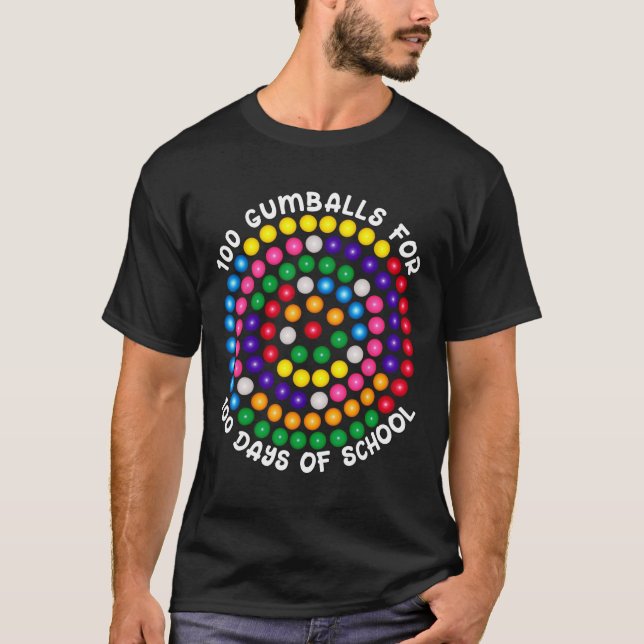 T-shirt Gumballs Pour 100 Jours D'École (Devant)