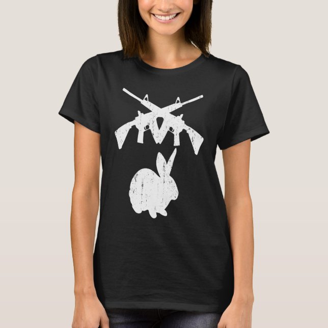 T-shirt GUN BUNNY AR 15 Rifles Hunter Competitive Shooter  (Devant)