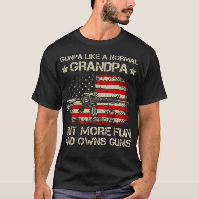 T-shirt Gunpa Comme Un Grand-Père Normal Mais Plus Amusant (Devant)