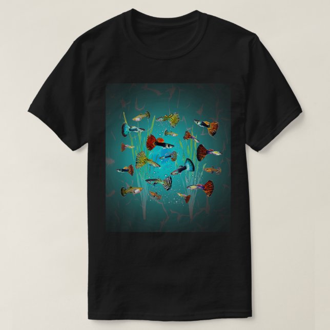 T-shirt Guppies colorées (Design devant)