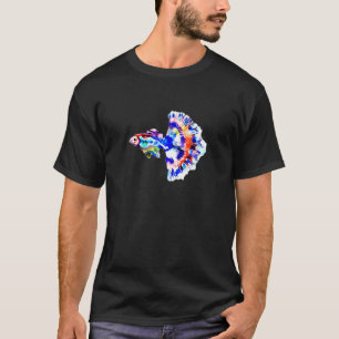 T-shirt Guppy arc-en-ciel coloré Million-Poisson Papa Mama