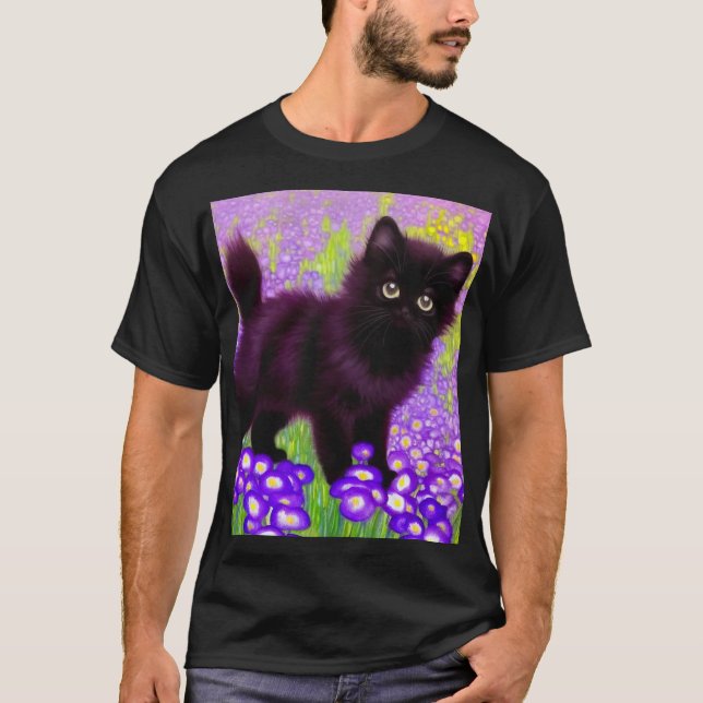 T-shirt Gustav Klimt Black Kitten (Devant)