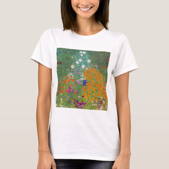 T-shirt Gustav Klimt - Jardin des fleurs (Devant)