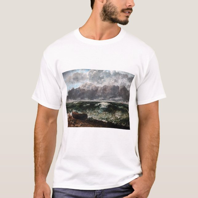T-shirt Gustave Courbet - La Mer Stormy / La Vague (Devant)