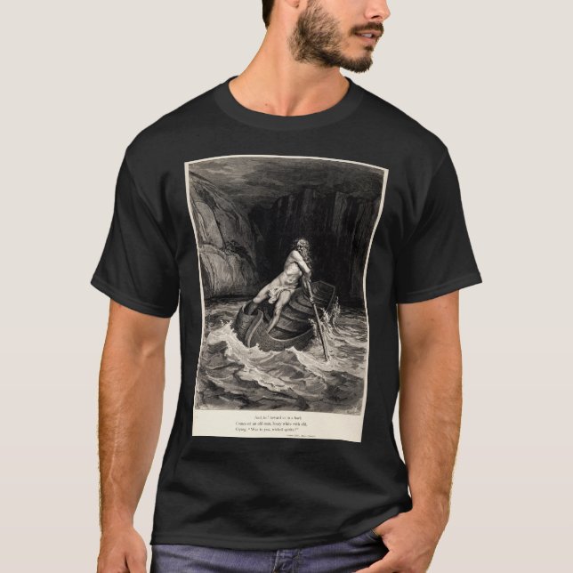 T-shirt Gustave Doré - aviron de Caron/enfer de Dante (Devant)