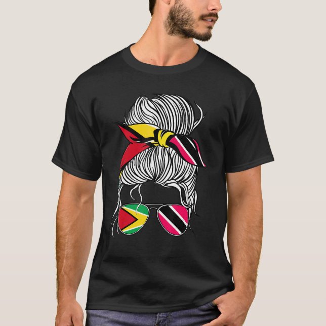 T-shirt Guyana Drapeau Trinité-et-Tobago Nombre de filles  (Devant)