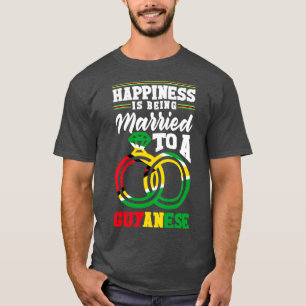 T-shirt Guyana Flag Happiness est mariée à une Guyane
