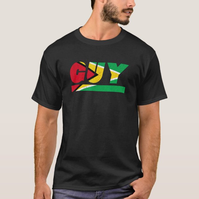 T-shirt Guyana GUY Guyane Outfit with Flag (Devant)