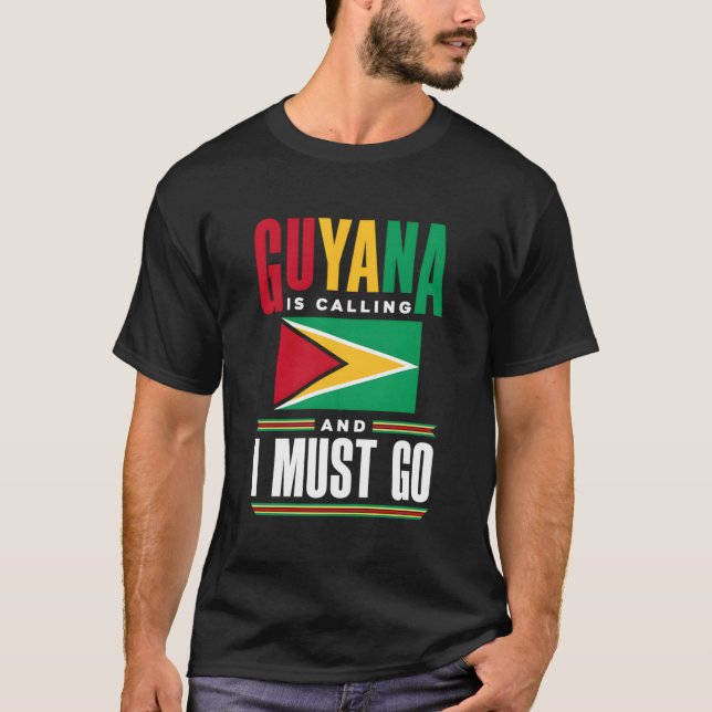 T-shirt Guyana Guyana Guyana Le Drapeau Guyane Guyana Appe (Devant)