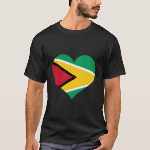 T-shirt Guyana Heart Pride Guyanais Drapeau