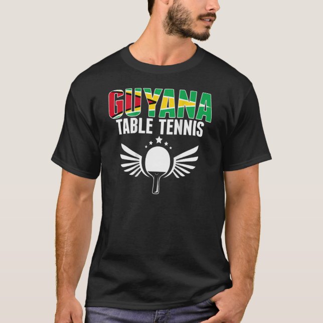 T-shirt Guyana Table Tennis Support Guyane Ping Pong (Devant)