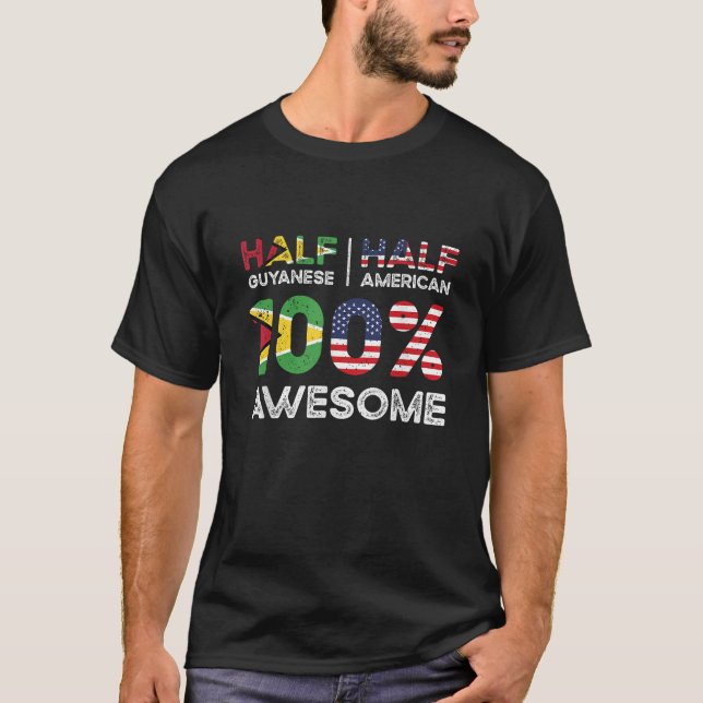 T-shirt Guyanais American Patriot USA Grosse Guyana US Dra (Devant)