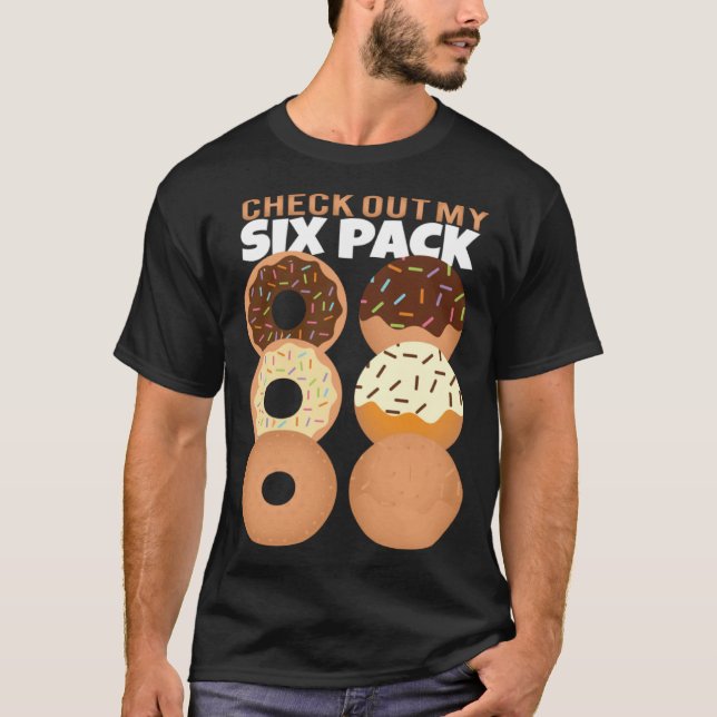 T-shirt Gym Check Out My Six Pack Donut Summer Vacation (Devant)