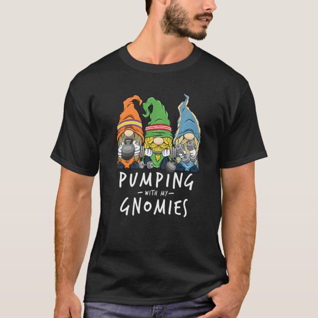 T-shirt Gym Gnomes Pompage avec mes Gnomies Entraînement F (Devant)