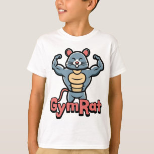 T-shirt Gym Rat ! Caricature au rat musculaire mignon