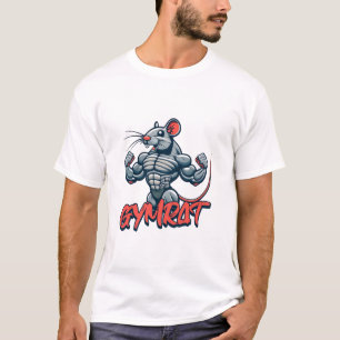 T-shirt Gym Rat ! Drôle Cartoon de rat musculaire