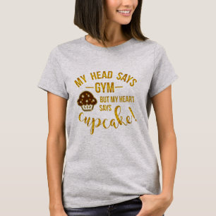T-shirt gymnase amusant coeur perte de poids humour cupcak