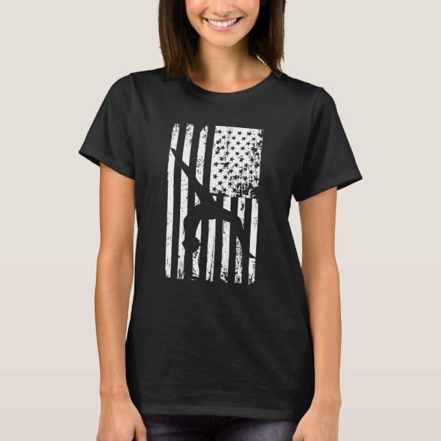T-shirt Gymnastics gymnastics coach US flag gymnsatics des (Devant)