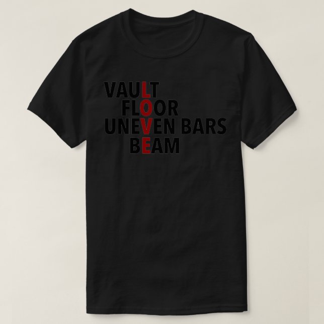 T-shirt gymnastique chambre basse poutre plancher (Design devant)
