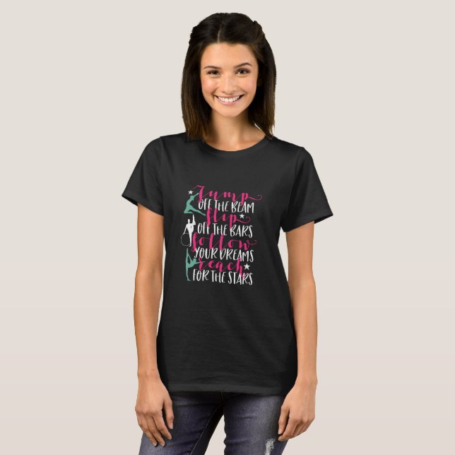 T-shirt Gymnastique Citation Girl Gymnast Retourner Du Bar (Devant entier)