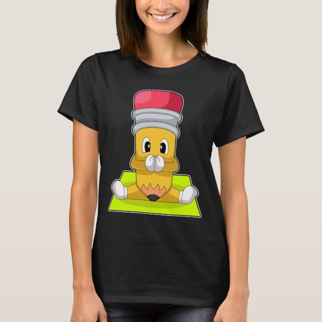 T-shirt Gymnastique de fitness au Yoga au crayon (Devant)