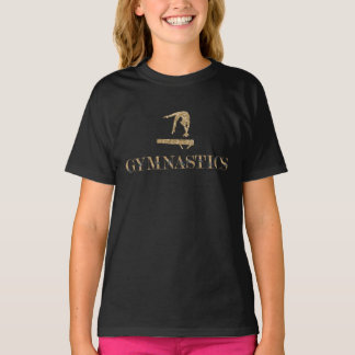 T-shirt Gymnastique Gold avec fleurs violettes