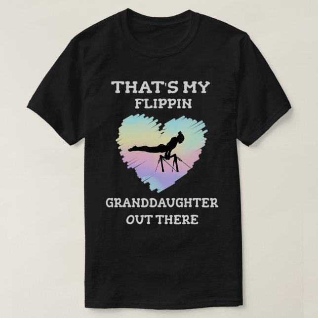 T-shirt Gymnastique Grand-mère Que Ma Flippin Grand-fille (Design devant)